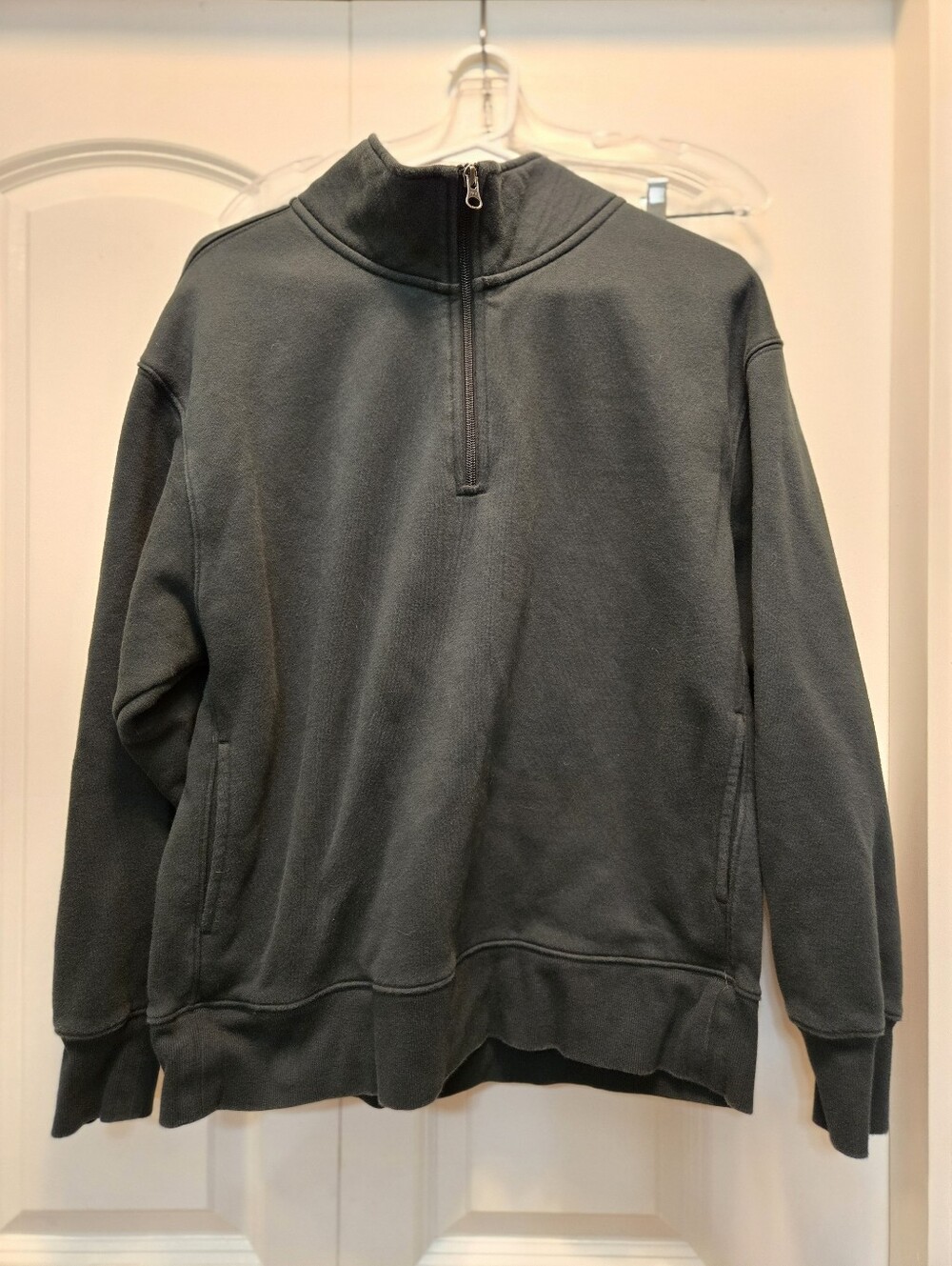 Tuff Athletics Women's Oversized Half-Zip Pullover Sweater - Forest Green